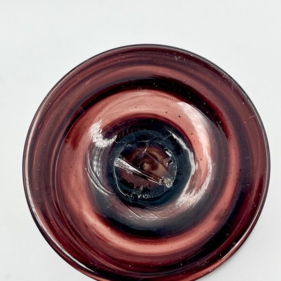 Vintage Hand Blown Amethyst Cocktail Glasses‎ amethyst/purple glass on rim - Picture 2 of 6